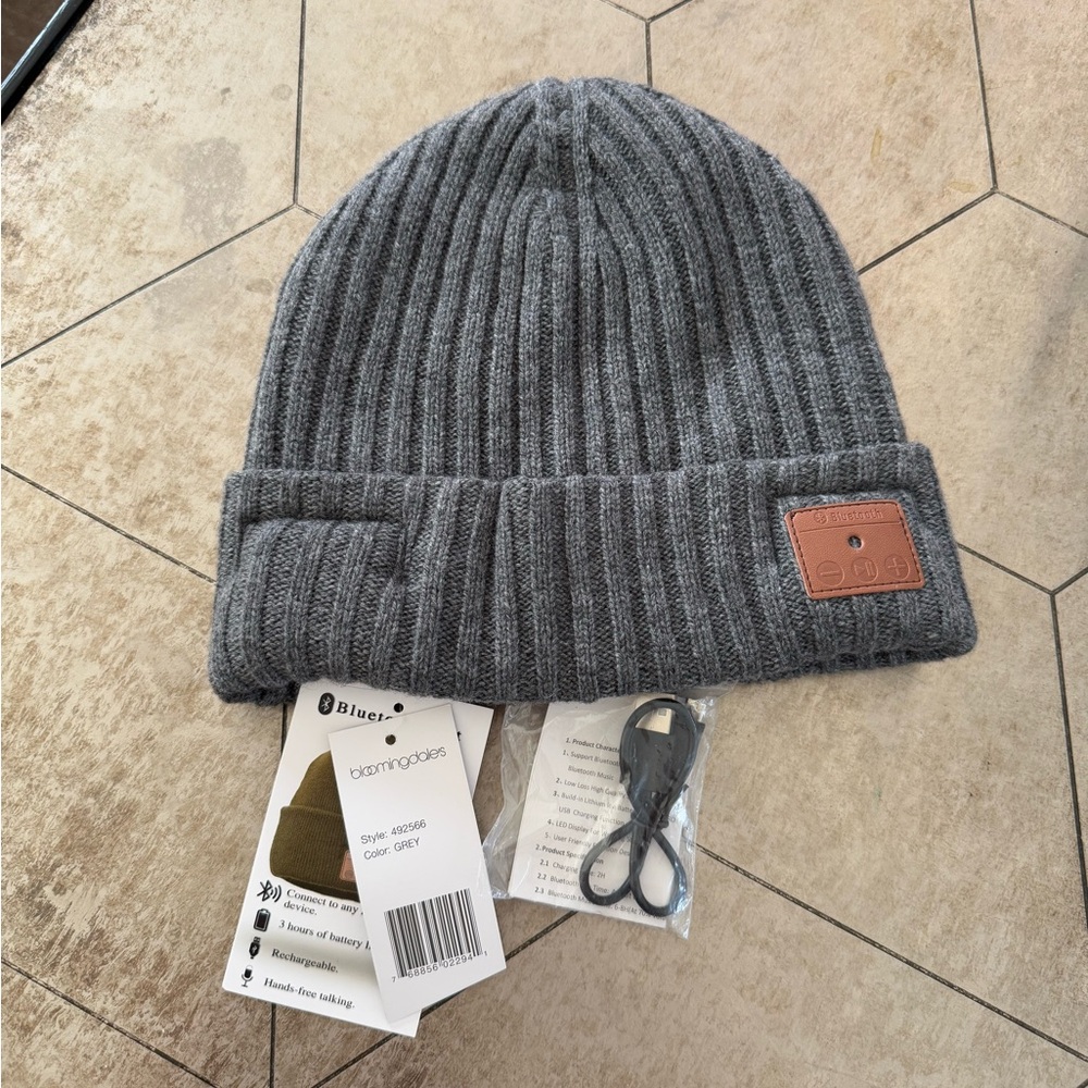 Bloomingdale’s Bluetooth Gray Beanie Hat
